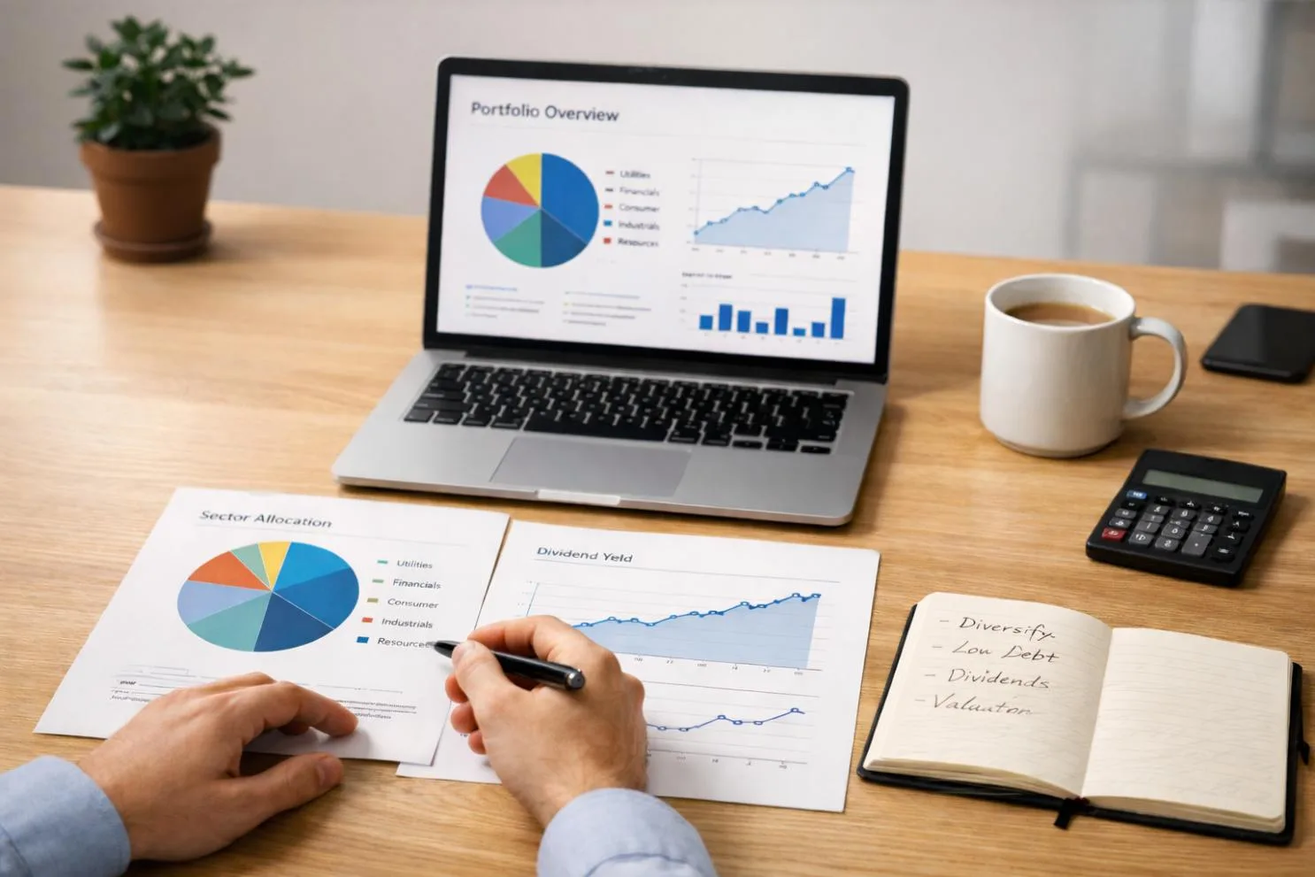 Stock market chart on a laptop screen